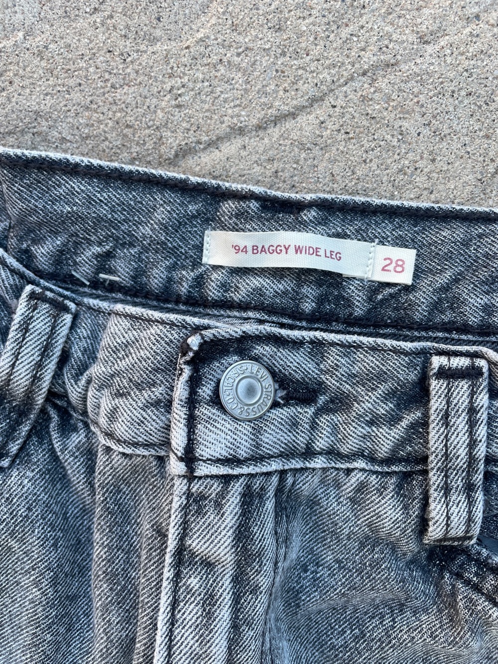Levi’s 94 Baggy Wide Leg Black Stonewash Jeans 28 x 31 - Picture 3 of 6